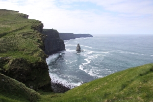 Looking down on the Atlantic from the Cliffs of Moher, Co. Clare